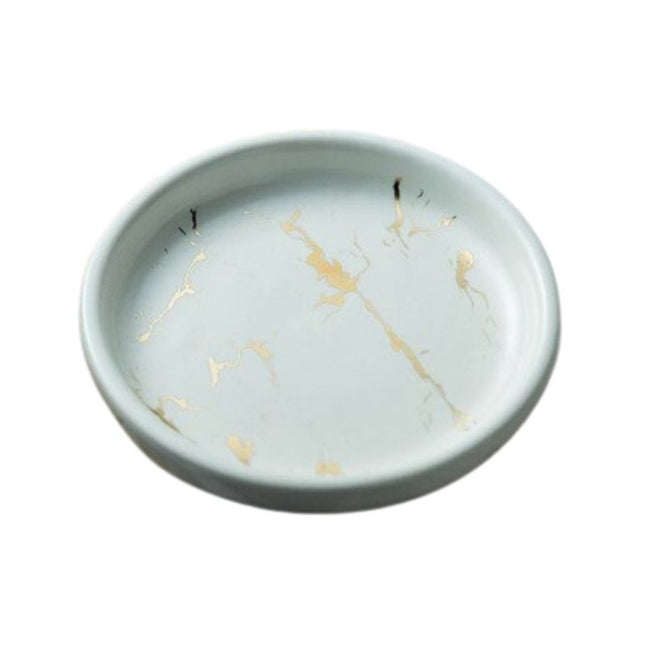 Jabonera redonda de cerámica efecto mármol