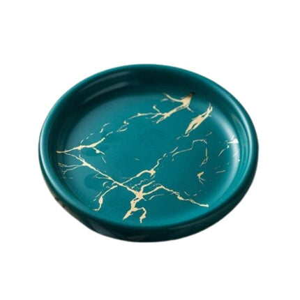 Jabonera redonda de cerámica efecto mármol