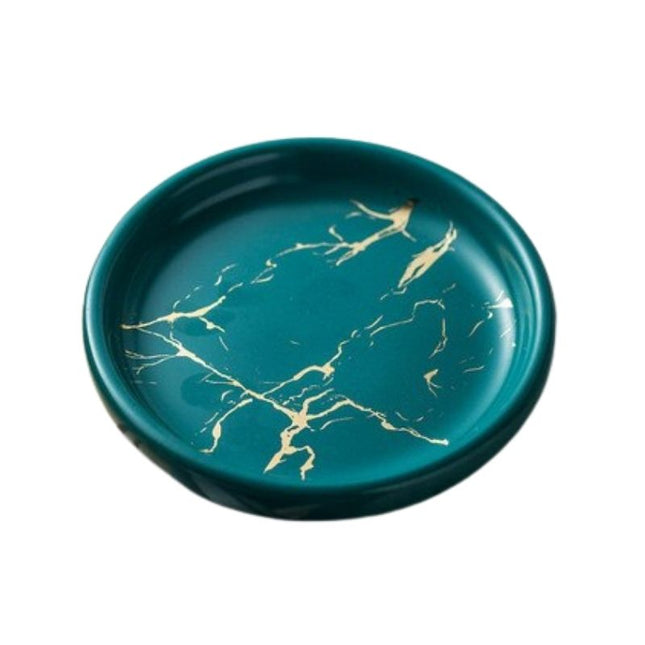 Jabonera redonda de cerámica efecto mármol