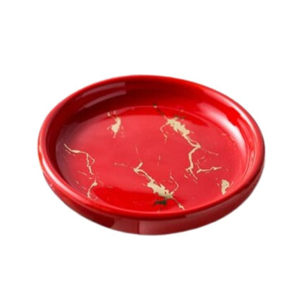 Jabonera redonda de cerámica efecto mármol