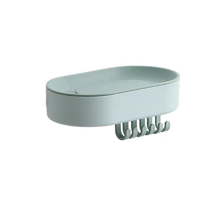 Jabonera de pared adhesiva con ganchos