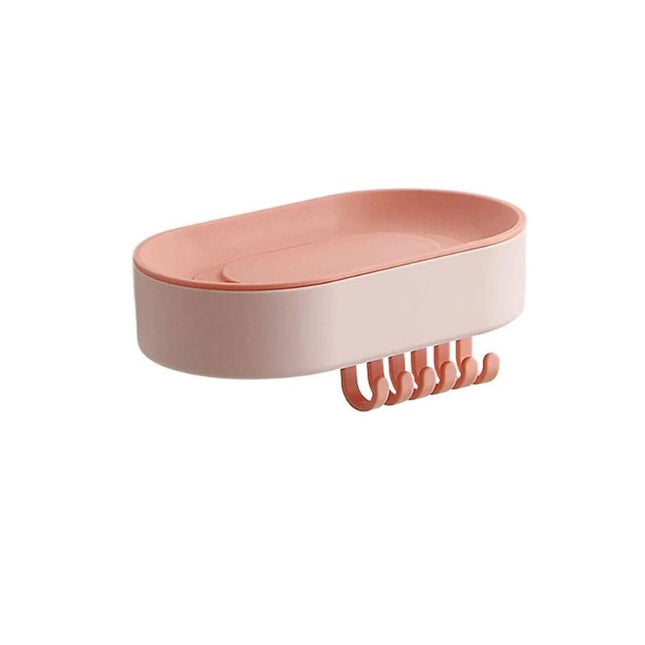 Jabonera de pared adhesiva con ganchos