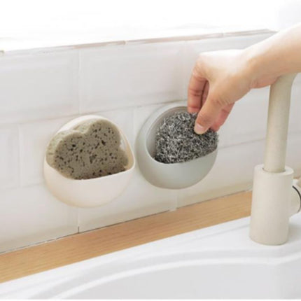 Soporte con ventosa para jabón y esponja