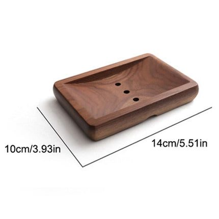 Jabonera rectangular de madera de nogal