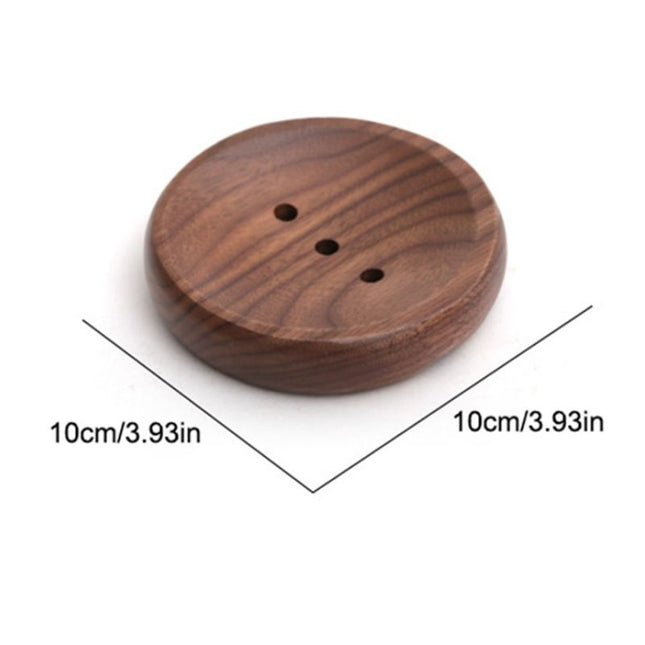 Jabonera redonda de madera para baño