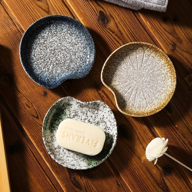 Jabonera de cerámica diseño nenúfar