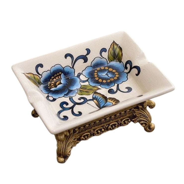 Jabonera cerámica vintage con diseño floral