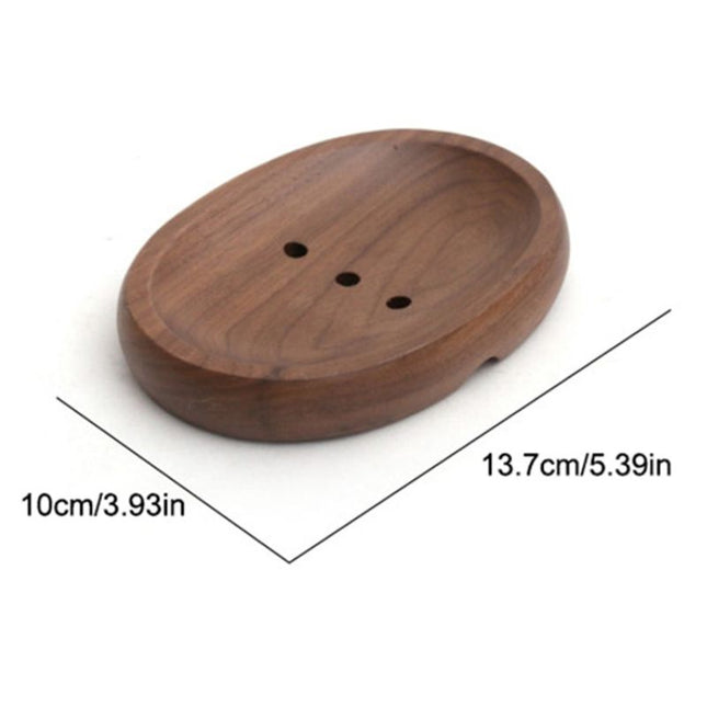 Jabonera de madera natural forma ovalada
