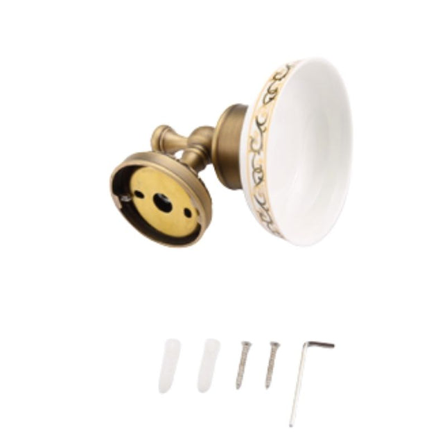 Jabonera de ducha vintage cerámica y latón