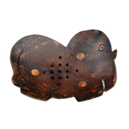 Jabonera de coco con forma elefante