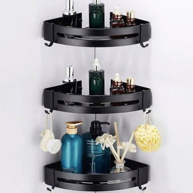 Estantería de ducha esquinera color negro